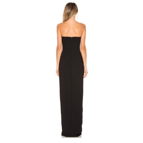 Amanda Uprichard Cherri Maxi Gown Strapless Side Slit Black Size XS NWOT - Picture 3 of 8